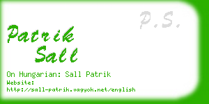 patrik sall business card